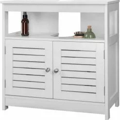 EUGAD Waschbeckenunterschrank Badezimmerschrank Unterschrank Waschtisch Badschrank mit 2 Türen mit Ablage 60x30x60 cm Weiß -Eugad Möbel Einkaufen 83fe92b6 d821 5cc3 b0c2 44cefd593041