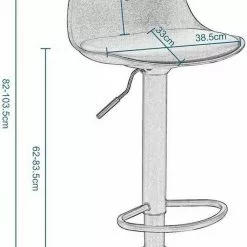 EUGAD Barhocker (Set, 2 St), 2er-Set mit Rückenlehne, Barstühle Höhenverstellbar und 360° Drehbar, Zeitgenössisch für Esszimmer, Bar Grau Schwarz -Eugad Möbel Einkaufen 842f7e10 02ee 5a48 b038 5f9dc7ab55fc