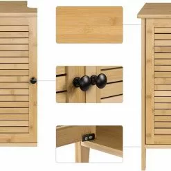 EUGAD Waschbeckenunterschrank (1-St) Unterschrank Badezimmerschrank Waschtisch Badschrank mit 2 Türen 60x30x60cm Bambus -Eugad Möbel Einkaufen 85973e7f 3699 5b57 9a5d 31d28df2f845
