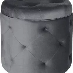 EUGAD Sitzhocker, Sitztruhe mit Stauraum, Sitz rund mit Deckel, Samt, ca.27L, Rosa Dunkelgrau, Hellgrau -Eugad Möbel Einkaufen 85db8469 747d 5c29 8e68 93ddee8a18d2