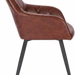 EUGAD Esszimmerstuhl, aus Kunstleder mit Armlehnen und Rückenlehne Gestell aus Metall Schwarz Braun, Dunkelbraun, Dunkelgrau -Eugad Möbel Einkaufen 860b1013 593e 5235 b4da 16fd20dd8396