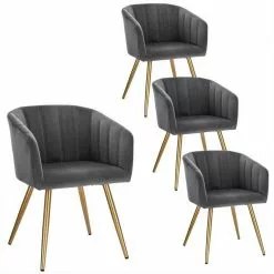 EUGAD Esszimmerstuhl (4 Stück), 4er-Set Esszimmerstuhl Polsterstuhl aus Samt Dunkelgrün Dunkelgrau, Dunkelgr&uuml;n, Rosa, Schwarz -Eugad Möbel Einkaufen 862eaffa 787b 4731 ba35 803cfec1d2bd