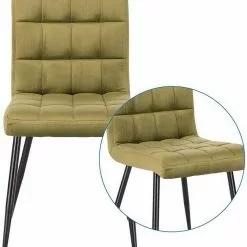 EUGAD Esszimmerstuhl (2 Stück), Polsterstuhl Wohnzimmerstuhl Samtstuhl Sessel mit Rückenlehne, Metallbeine, Sitzfläche aus Samt, Dunkelgrün Blau, Creme, Dunkelgrau, Dunkelgr&uuml;n, Hellgrau, Rosa -Eugad Möbel Einkaufen 87920abd 08bf 5ede b57a a8f8a9e7ad92