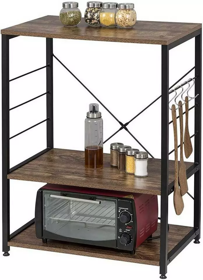 EUGAD Küchenregal, Standregal Bäckerregal, Industrie Design, MDF, Metall, Vintage 4 EUGAD Küchenregal, Standregal Bäckerregal, Industrie Design, MDF, Metall, Vintage – Bild 4