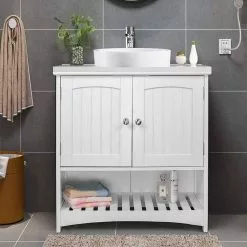 EUGAD Waschbeckenunterschrank Badschrank Unterschrank ohne Waschbecken Weiß -Eugad Möbel Einkaufen 87fe810f 786e 5aaf ab78 9683746551d0