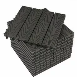 EUGAD WPC-Fliesen, WPC Fliesen Klickfliesen in Holzoptik 22 Stücke für 2m² Hellgrau Anthrazit, Braun, Coffee -Eugad Möbel Einkaufen 8860612a 4694 5531 81ac 67c7938611be