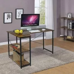 EUGAD Schreibtisch, PC-Tisch Bürotisch Arbeitstisch mit Bücherregal Holz 120x74x71,5 cm Hell Eiche Holz Vintage, Weiß+Hell Eiche -Eugad Möbel Einkaufen 88c3ac09 3e6a 5fb0 a48d 394abb1a79fa