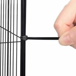 EUGAD Freigehege, Freigehege Kaninchen mit Stauraum Hasen Meerschweinchen Welpenauslauf Laufgitter mit Tür&Treppe DIY Schwarz 38 Platten (35x35cm/Platte) 105 x 70 x 70 cm -Eugad Möbel Einkaufen 8906c697 8b93 5e4b 8944 45ad1e0222f7