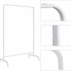 EUGAD Garderobenständer, (1 St), Kleiderständer, Kleiderstange, Metall, Weiß Schwarz, Weiß -Eugad Möbel Einkaufen 8978f988 ba30 5526 8ecb beaa0a873cf5