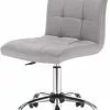 EUGAD Schreibtischstuhl, Bürohocker Schreibtischstuhl Rollhocker drehbar höhenverstellbar Stoffbezug Metall Dunkelgrau, Hellgrau