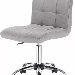 EUGAD Schreibtischstuhl, Bürohocker Schreibtischstuhl Rollhocker drehbar höhenverstellbar Stoffbezug Metall Dunkelgrau, Hellgrau
