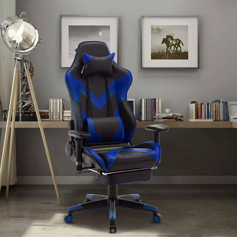 EUGAD Gaming Chair, Bürostuhl, Gaming Stuhl, Kunstleder, mit einstellbaren Armlehnen Rot Blau, Schwarz, Weiß 9 EUGAD Gaming Chair, Bürostuhl, Gaming Stuhl, Kunstleder, mit einstellbaren Armlehnen Rot Blau, Schwarz, Weiß – Bild 9