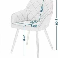 EUGAD Esszimmerstuhl (1 Stück), Wohnzimmerstuhl aus Stoff, Polsterstuhl mit Armlehnen und Rückenlehne, Gestell aus Metall Anthrazit, Braun, Grau -Eugad Möbel Einkaufen 8a0f5f22 16a3 59dd 97e9 c54ba0527bc6
