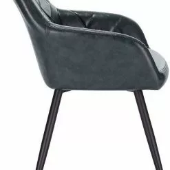 EUGAD Esszimmerstuhl, aus Kunstleder mit Armlehnen und Rückenlehne Gestell aus Metall Schwarz Braun, Dunkelbraun, Dunkelgrau -Eugad Möbel Einkaufen 8a230d1e 5aef 5e7f ad59 0c61207f815a