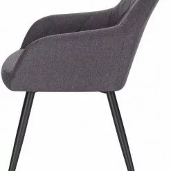 EUGAD Esszimmerstuhl, Polsterstuhl Leinen,mit Armlehnen Metallbeinen Dunkelgrau, Hellgrau -Eugad Möbel Einkaufen 8a6d526a 18d5 5270 b30f 4e7ed871cddd