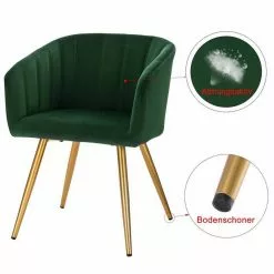 EUGAD Esszimmerstuhl (4 Stück), 4er-Set Esszimmerstuhl Polsterstuhl aus Samt Dunkelgrün Dunkelgrau, Dunkelgr&uuml;n, Rosa, Schwarz -Eugad Möbel Einkaufen 8ab6ba0c 6f02 4238 be84 946f38d47d41