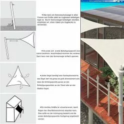 EUGAD Sonnensegel »0211ZYF«, Sonnenschutz Terrasse HDPE Dreieckig Creme -Eugad Möbel Einkaufen 8ae8cd78 c786 519f 80a7 741d1e0fe719