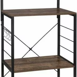 EUGAD Küchenregal, Standregal Bäckerregal mit 4 S-Haken, Industrie-Design, Vintage