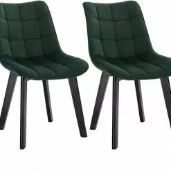 EUGAD Esszimmerstuhl (2 Stück), Wohnzimmerstuhl mit Rückenlehne, Polsterstuhl Küchenstuhl Weich Samt und Holz für ESS- und Wohnzimmer Schwarz Dunkelgrau, Dunkelgrün, Rosa -Eugad Möbel Einkaufen 8b001ee4 c8df 4c57 80f7 042ff5882ade