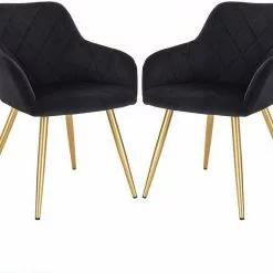 EUGAD Esszimmerstuhl (2 Stück), Wohnzimmerstuhl mit Armlehnen und Rückenlehne aus Samt Polsterstuhl Metallbeine in Gold Dunkelgrau Dunkelgrau | Dunkelgrau, Schwarz | Schwarz -Eugad Möbel Einkaufen 8b09d889 e915 563d 9a47 f32a155c7d0f