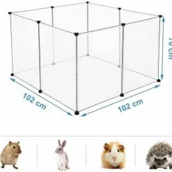 EUGAD Freigehege, Freigehege für Kaninchen Hasen Meerschweinchen Welpenauslauf DIY 8 Platten Transparent 102 x 102 x 70 cm 9 EUGAD Freigehege, Freigehege für Kaninchen Hasen Meerschweinchen Welpenauslauf DIY 8 Platten Transparent 102 x 102 x 70 cm -Eugad Möbel Einkaufen 8b145e8a 8c69 5550 970d a109727a0344