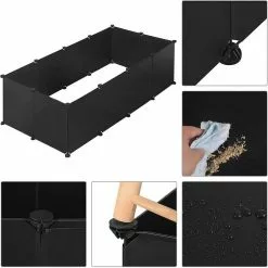 EUGAD Freigehege, Freigehege für Kaninchen Hasen Meerschweinchen Welpenauslauf DIY, 12 Platten 145 x 75 x 46 cm Grau, Schwarz, Transparent, Weiß -Eugad Möbel Einkaufen 8b194b1f 5d62 46d7 a433 a013cf1c016f