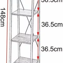 EUGAD Bücherregal, Standregal Badregal Bücherregal Küchenregal Schuhregal aus Holz und Stahl, mit 4 Ablagen, 34 x 35 x 148 cm Golden-Wei&szlig;er Marmor, Schwarz Marmor, Vintage -Eugad Möbel Einkaufen 8b408178 a185 5fb1 a035 d405842e21ba