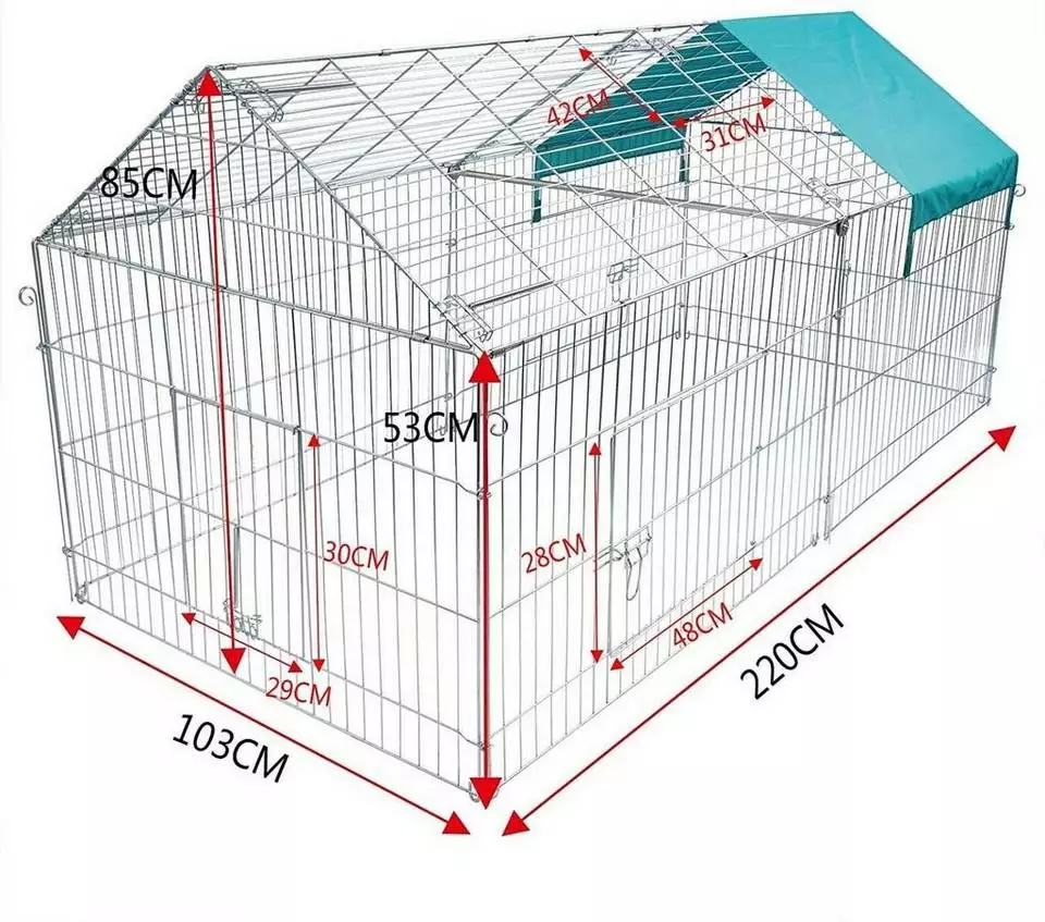 EUGAD Freigehege »0201HT«, Freilaufgehege mit Ausbruchsperre Sonnenschutz 3 EUGAD Freigehege »0201HT«, Freilaufgehege mit Ausbruchsperre Sonnenschutz – Bild 3