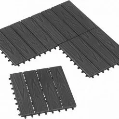 EUGAD WPC-Fliesen, 22 Stück WPC Terrassenfliesen 30x30cm Holzstruktur Coffee Anthrazit, Dunkelgrau, Hellgrau -Eugad Möbel Einkaufen 8c4ac135 263d 56e4 b665 264bb2790930