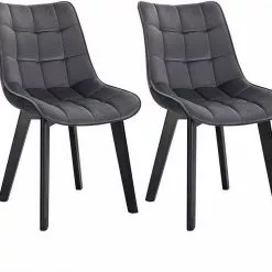 EUGAD Esszimmerstuhl (2 Stück), Wohnzimmerstuhl mit Rückenlehne, Polsterstuhl Küchenstuhl Weich Samt und Holz für ESS- und Wohnzimmer Schwarz Dunkelgrau, Dunkelgrün, Rosa -Eugad Möbel Einkaufen 8c4b5c49 1421 4b49 a5c8 7098d34f293f