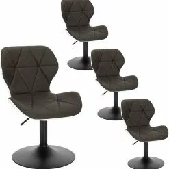 EUGAD Barhocker (4 St), niedriger Barhocker 360° Drehstuhl mit Rückenlehne 120kg belastbar Stuhl höhenverstellbar Kunstleder Sitzhöhe 40-54cm Dunkelbraun Weiß Anthrazit+Weiß, Dunkelbraun+Weiß -Eugad Möbel Einkaufen 8cb86c74 de24 49e8 b045 13016f8f9b55