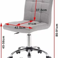 EUGAD Schreibtischstuhl, Bürohocker Schreibtischstuhl Rollhocker drehbar höhenverstellbar Stoffbezug Metall Dunkelgrau, Hellgrau -Eugad Möbel Einkaufen 8d4a68cd de89 5629 9b68 14793819fad1