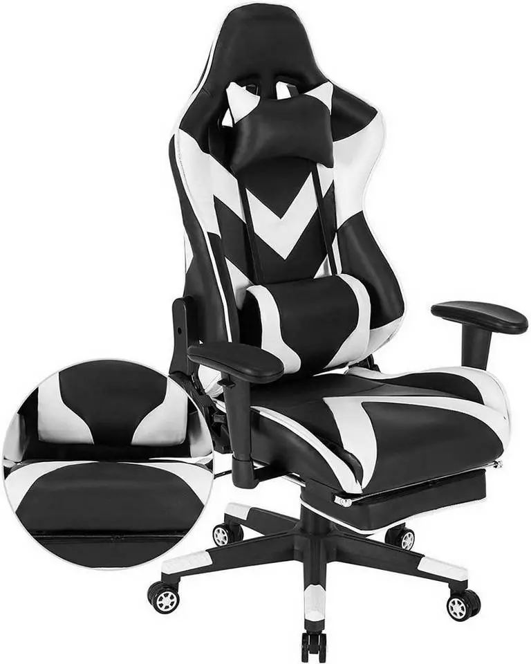 EUGAD Gaming Chair, Bürostuhl, Gaming Stuhl, Kunstleder, mit einstellbaren Armlehnen Rot Blau, Schwarz, Weiß 27 EUGAD Gaming Chair, Bürostuhl, Gaming Stuhl, Kunstleder, mit einstellbaren Armlehnen Rot Blau, Schwarz, Weiß – Bild 27