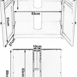 EUGAD Waschbeckenunterschrank Unterschrank Badezimmerschrank Waschtisch Badschrank mit 2 Türen 60x30x60cm aus MDF Weiß+Natur Wei&szlig;+Grau, Wei&szlig;+Natur -Eugad Möbel Einkaufen 8f25213b 8788 5bd3 8995 628211073911