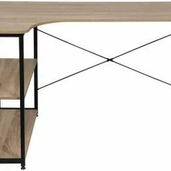 EUGAD Schreibtisch, PC-Tisch Bürotisch Arbeitstisch mit Bücherregal Holz 120x74x71,5 cm Hell Eiche Holz Vintage, Weiß+Hell Eiche -Eugad Möbel Einkaufen 9011add5 d4a0 5350 b30d 6b532446db30