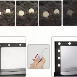 EUGAD Schminktisch, Frisiertisch 10 LED-Lampen mit Schubladen 80x40cm Schwarz Weiß -Eugad Möbel Einkaufen 90463362 5010 5012 b2d6 2b4c4e530e46