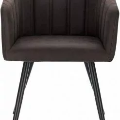 EUGAD Esszimmerstuhl, 2er-Set Polsterstuhl aus Stoffbezug mit Sesselförmigem Gepolstertem Sitz Dunkelbraun Grau -Eugad Möbel Einkaufen 90584d95 8ebb 52b5 898a e53539145008