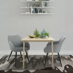 EUGAD Esszimmerstuhl (1 Stück), Küchenstuhl Wohnzimmerstuhl Sitzfläche aus Leinen Polsterstuhl mit Armlehne Metallbeine für Esszimmer Wohnzimmer Küche,Dunkelgrau Hellgrau -Eugad Möbel Einkaufen 90e22d77 4184 5e1d a61d 680e2f897a74