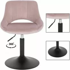 EUGAD Barhocker (2 St), Barstuhl Barsessel Sessel Loungesessel höhenverstellbar Clubsessel Cocktailsessel Drehsessel Samt Sitzhöhe 40–55 cm Rosa Dunkelgrau, Schwarz -Eugad Möbel Einkaufen 91371595 f10f 4a93 873b 45940b69d407