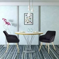 EUGAD Polsterstuhl (Set, 1 Stück), Esszimmerstuhl Küchenstuhl Samt, mit goldener Metallbeinen Blau, Bordeaux, Dunkelgrau, Dunkelgrün, Hellgrau, Rosa, Schwarz -Eugad Möbel Einkaufen 92997fe5 aa93 46ad b312 70fcf1d9c06c