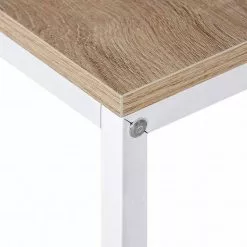 EUGAD Schreibtisch, Bürotisch mit Ablage Holz Stahl 120x64x120cm (BxTxH) Hell Eiche+schwarz Dunkel Buche-Schwarz, Hell Eiche-Schwarz, Hell Eiche-Wei&szlig; -Eugad Möbel Einkaufen 93ccc266 4b2b 551b 8a28 9ed848dade06