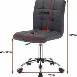 EUGAD Schreibtischstuhl, Bürohocker Schreibtischstuhl Rollhocker drehbar höhenverstellbar Stoffbezug Metall Dunkelgrau, Hellgrau -Eugad Möbel Einkaufen 94136867 c370 50b3 a854 e00a22150196