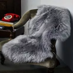 Teppich, EUGAD, 2er-Set Öko Lammfell echtes Longhair Fell XL (100-104)x65cm Grau -Eugad Möbel Einkaufen 9442e30a aaf6 5781 a751 70090ee3feff