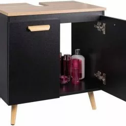 EUGAD Waschbeckenunterschrank Badschrank Unterschrank mit 2 Türe Weiß Grau, Schwarz, Wei&szlig; -Eugad Möbel Einkaufen 9465cea7 8a0e 5fe6 affc a54b6e599c56