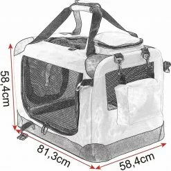 EUGAD Tiertransporttasche, Hundebox faltbar Hundetransportbox Auto Transportbox Reisebox Katzenbox Grau -Eugad Möbel Einkaufen 946a3c09 5c75 5fe8 9e5b 38b79478337a