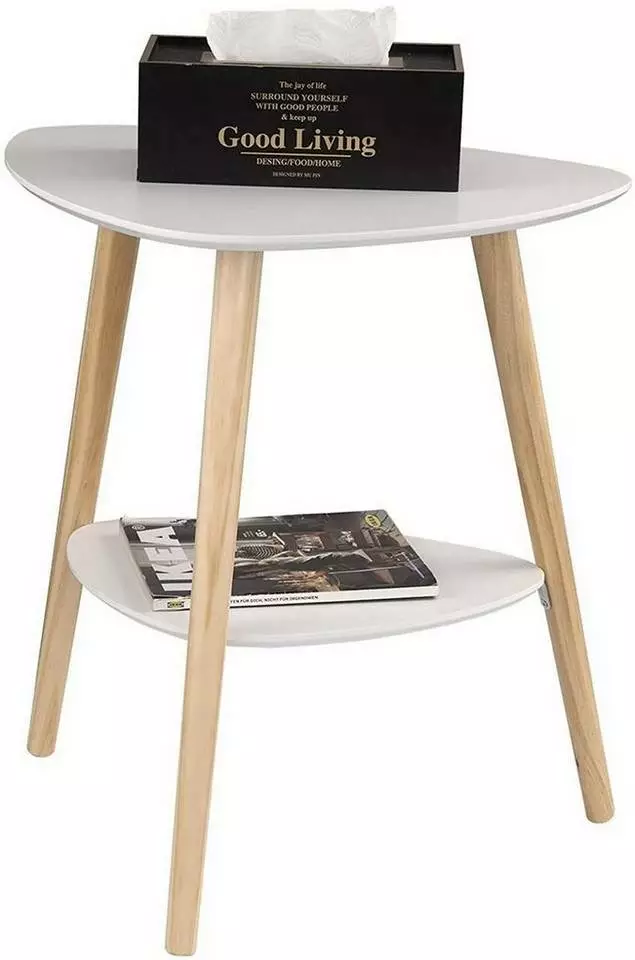 EUGAD Beistelltisch (1-St), Sofatisch Couchtisch Nachttisch Nachtkommode Nachtschrank Kaffeetisch mit 2 Ablagefäche Holzbeine MDF 50x40x55cm Weiß 4 EUGAD Beistelltisch (1-St), Sofatisch Couchtisch Nachttisch Nachtkommode Nachtschrank Kaffeetisch mit 2 Ablagefäche Holzbeine MDF 50x40x55cm Weiß – Bild 4