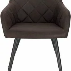 EUGAD Esszimmerstuhl (1 Stück), Wohnzimmerstuhl aus Stoff, Polsterstuhl mit Armlehnen und Rückenlehne, Gestell aus Metall Anthrazit, Braun, Grau -Eugad Möbel Einkaufen 95bf56b9 49b8 55ed 816d 8a0bfd74a893