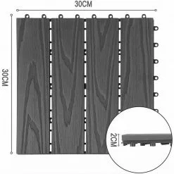 EUGAD WPC-Fliesen, 11 Stück WPC Terrassenfliesen 30x30cm Holzstruktur Anthrazit Coffee, Dunkelgrau, Hellgrau -Eugad Möbel Einkaufen 9684fb7b 24d7 527e 87a2 05a0ea78c305