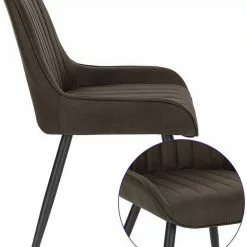 EUGAD Esszimmerstuhl, Polsterstuhl 2er-Set,Sitzfläche aus Stoffbezug Anthrazit, Dunkelbraun, Dunkelgrau -Eugad Möbel Einkaufen 96e0f972 59ec 58b2 ba7d 37b17bcf3417