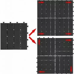 EUGAD WPC-Fliesen, 22 Stück WPC Terrassenfliesen in T-Form 30x30cm Dunkelgrau Anthrazit, Braun, Hellgrau -Eugad Möbel Einkaufen 97676b04 4934 59c1 9685 4deb2f20552b